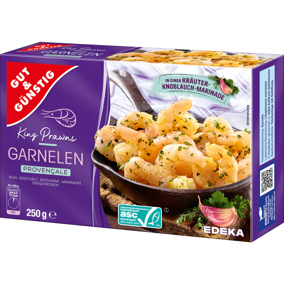 ASC GUT & GÜNSTIG KING PRAWN GARN.  MARIN.ASC 250G